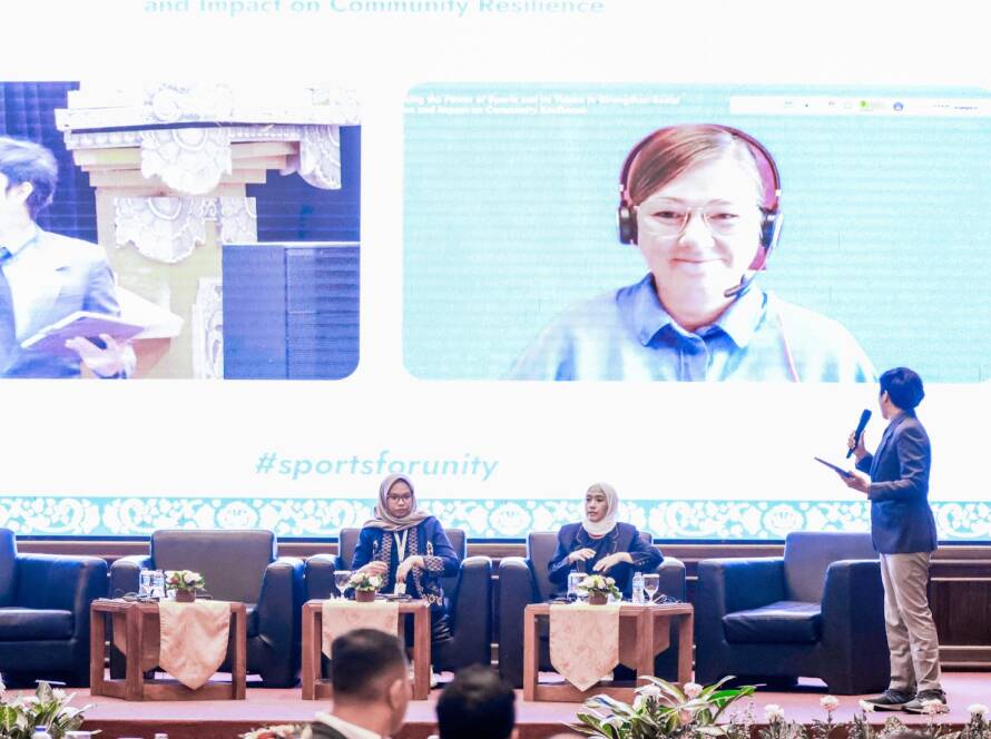 Seminar olahraga internasional di Bali juga membahas soal kesetaraan gender di olahraga yang dipaparkan oleh Hasintya Saraswati, Ratu Bintang, dan Sara Holmgren. (Dok. GGN Foundation)