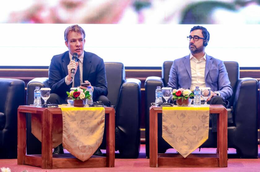 Thaddeus Barker-Mill (kiri), Programme Support Officer dari Global Sports Programme UNOCT. (Dok. GGN Foundation)